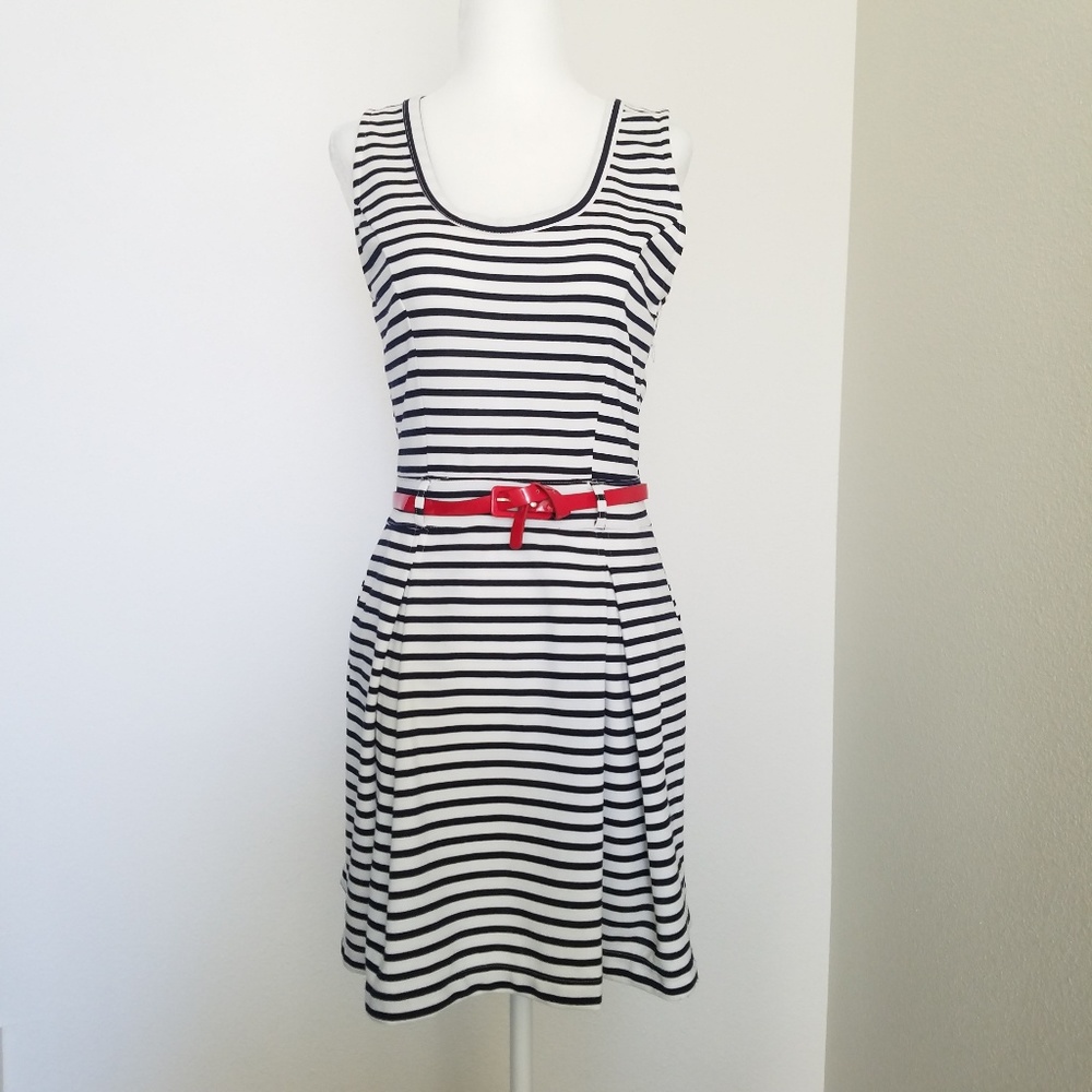 Sans Souci | Black and White Striped Dress